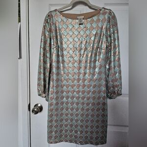 Rubber Ducky Productions Metallic  Long Sleeve Dress